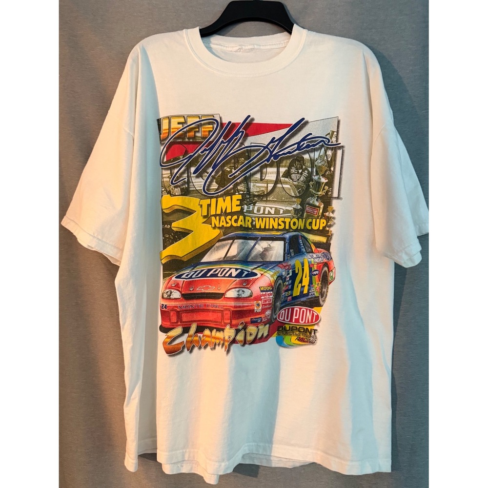 Vintage Jeff Gordon T-Shirt Mens XL White 1998 NASCAR 24 Champion